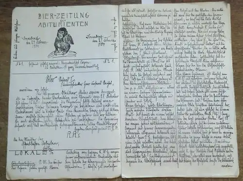 AbiturientenZeitung: Bier - Zeitung der Abiturienten Sonnabend, den 27. Februar 1904. Mit Lied der Abiturienten des K.W.G. 1904 [wohl Kaiser Wilhelm-Gymnasium, Hannover]. 