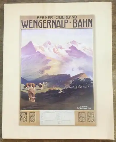 Wengernalp   Bahn: Berner   Oberland Wengernalp   Bahn. Motive: Wengernalpbahn bei Grindelwald mit Wetterhorn 1939 / Kleine Scheidegg mit Wetterhorn 1900.. 