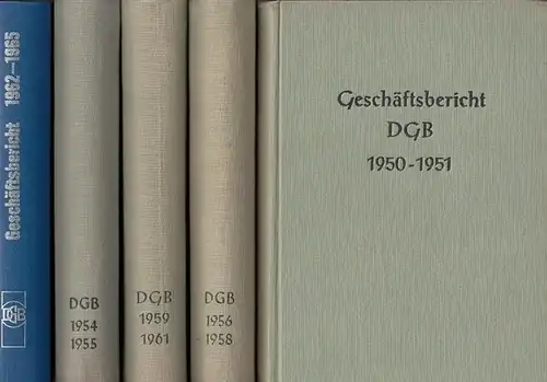 Bundesvorstand des Deutschen Gerwerkschaftsbundes (Hrsg.): Geschäftsbericht des Bundesvorstandes des Deutschen Gewerkschaftsbundes. Konvolut bestehend aus 8 Bänden der Reihe, enthalten sind: Band 1950   1951.. 