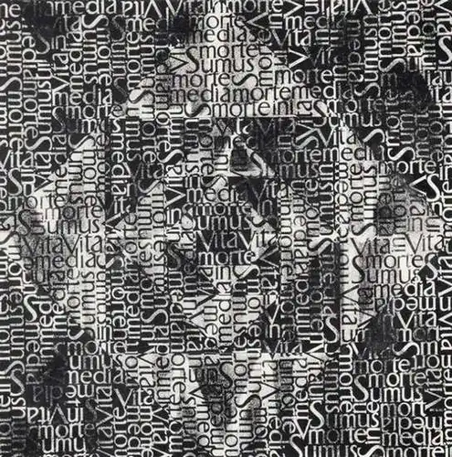 SILVIA IZI: Textquadrate 1984 -1989.  media vita in morte sumus.  Katalog. 