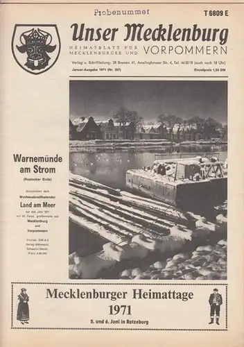 Unser Mecklenburg - Vorpommern. - Walter Ulbricht. - Harald Döring. - Peter Schulz: Unser Mecklenburg. Januar - Ausgabe (Nr. 357), 1971. Heimatblatt für Mecklenburger und...