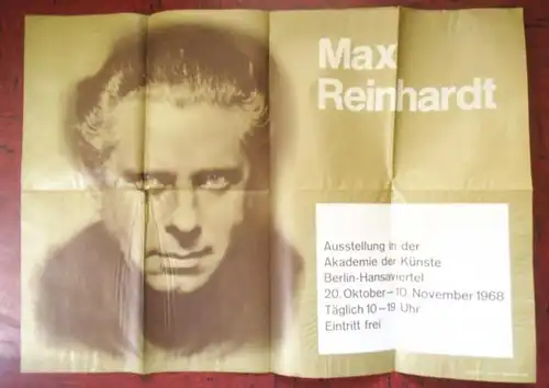 Reinhardt, Max: Max Reinhardt. Plakat zur Ausstellung in der Akademie der Künste Berlin - Hansaviertel 20. Oktober - 10. November 1968. 
