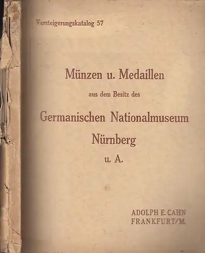 Cahn, Adolph E: Die Dubletten des Münzkabinetts des Germanischen Nationalmuseums in Nürnberg. Mittelaltermünzen aus altfürstlichem Besitz u. a. Versteigerungskatalog Nr. 57 am 26. Oktober 1926. 