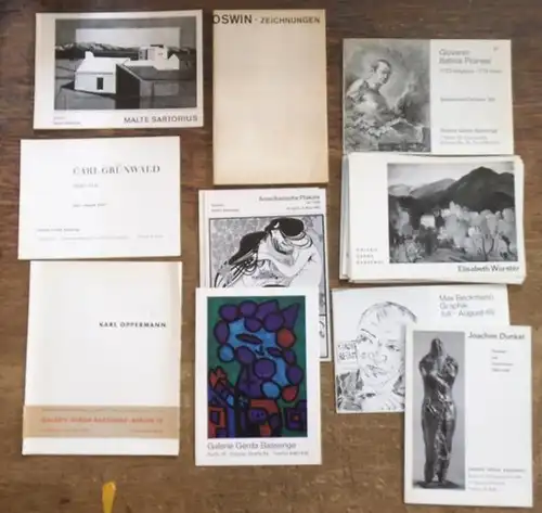 Konvolut von 23 Ausstellungsflyern der Galerie Gerda Bassenge, Berlin: Carl Grünwald, Ölbilder, 1965 / Karl Oppermann, Ölbilder, 1963 / Oswin, Zeichnungen, 1968 / Malte Sartorius.. 