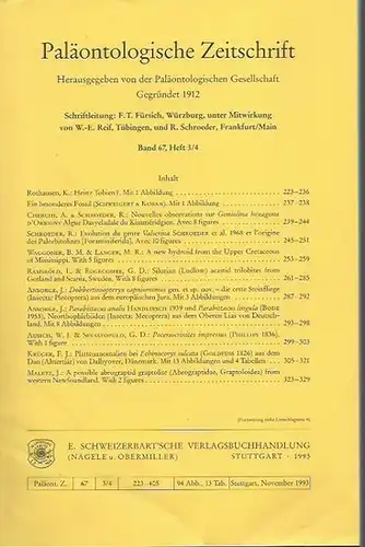 Paläontologische Zeitschrift. Band 67, Heft 3 / 4. Herausgeber: Paläontologische Gesellschaft. Aus dem Inhalt: K. Rothausen   Heinz Tobien / A. Cherchi und R.. 