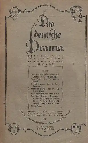 Deutsche Drama, Das.   Richard Elsner (Hrsg.), Fritz Schwiefert (Red.).    Fritz Zielesch / Richard Elsner / Hans Benzmann / Hellmuth Unger..