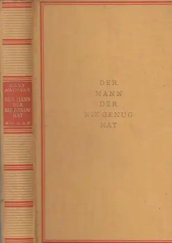 Natonek, Hans: Der Mann der nie genug hat - Roman. 