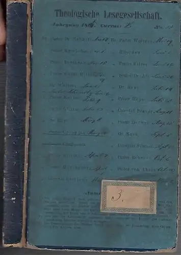 Gärtner, J. M: Bibel und Geologie. Widersprechen sie einander oder nicht? (= Theologische Lesegesellschaft, Jahrgang 1868). 