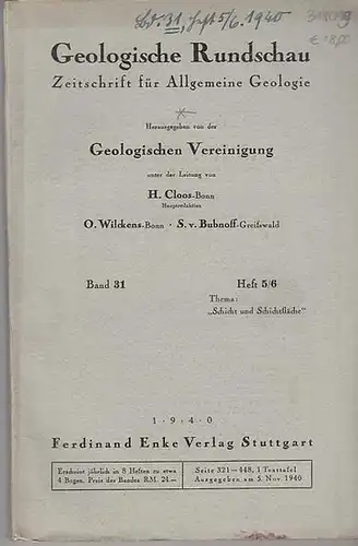 Geologische Rundschau. -  H. Cloos / O. Wilckens / S. v. Bubnoff  (Hauptred.). -  Jan Willem Bausch von Bertsbergh / Martin Schwarzbach...