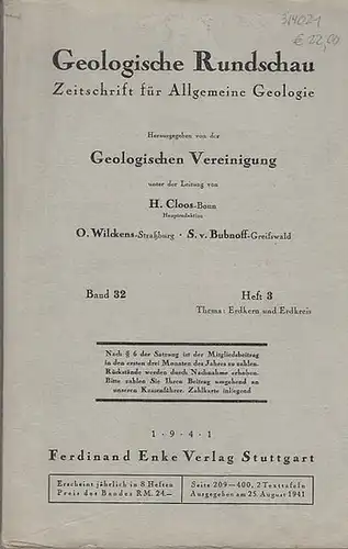 Geologische Rundschau. -  H. Cloos / O. Wilckens / S. v. Bubnoff  (Hauptred.). - H. Cloos / W. Kuhn / A. Rittmann / Karl F. Chudoba / Josef Frechen / Hamit N. Pamir / Ihsan Ketin / E. Kraus / Max Richter / Hannfrit Putzer / H. Gerth / Otto Wittmann / Geor