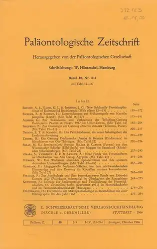 Paläontologische Zeitschrift. -  Häntzschel, W. (Hrsg.). -  A.J. Boucot / K.L. Gauri / J.G. Johnson / R. Eichler / H. Ristedt / G...