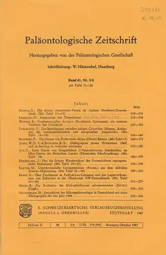 Paläontologische Zeitschrift. -  Häntzschel, W. (Hrsg.). -  E. Kemper / U. Lehmann / B. Werner / V. Fahlbusch / P. Siegfried / W.D.V...