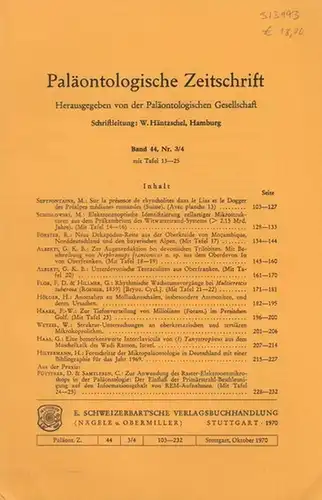 Paläontologische Zeitschrift. -  Häntzschel, W. (Hrsg.). -   M. Septonfontaine / M. Schidlowski / R. Förster / G.K.B. Alberti / F.D. Flor /...