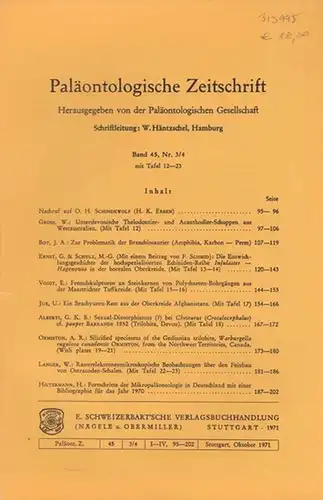 Paläontologische Zeitschrift. -  Häntzschel, W. (Hrsg.). -   H.K. Erben / W. Gross / J.A. Boy / G. Ernst / M.-G. Schulz /...