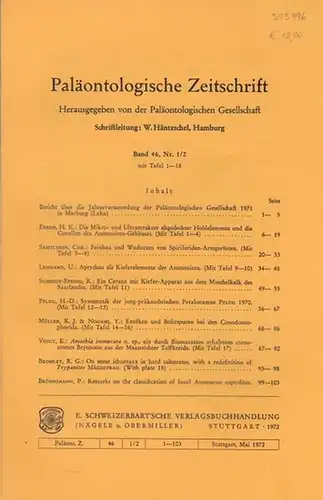 Paläontologische Zeitschrift. -  Häntzschel, W. (Hrsg.). -   H.K. Erben / Chr. Samtleben / U. Lehmann / R. Schmidt-Effing / H.-D.Pflug / K.J...