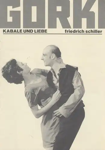 Programmheft und -zettel. Hrsg.  Maxim Gorki Theater. Friedrich Schiller. Intendant Bernd Wilms: Kabale und Liebe.  Spielzeit 1995 / 1996.  Regie  Günther...