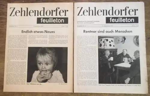 Zehlendorf.   Feuilleton.   Harald Werner / Hans Jürgen Döbler: Zehlendorfer Feuilleton. Geschlossene Folge mit 8 Heften Dezember 1962 (1. Jahrgang, Heft 1).. 