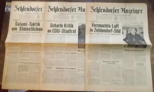 Zehlendorf. - Anzeiger. - Harald Werner / Hans-Jürgen Döbler: Zehlendorfer Anzeiger. 1. Jahrgang 1963, Hefte Nr. 1, 2 und 3 (3., 17. und 31. Mai)...