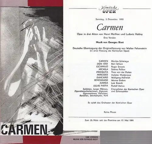 Carmen . Oper in 3 Akten.  Spielzeit 1993.    Inszenierung  Harry Kupfer.    Bühnenbild   Reinhart Zimmermann.. 