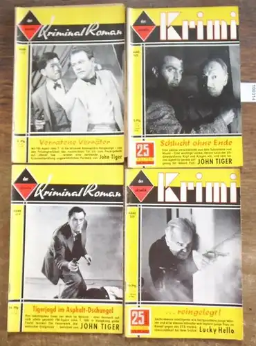 Der aktuelle Krimi.    John Tiger / Lucky Hello: Der aktuelle Kriminal Roman. Konvolut mit 4 Heften. Enthalten sind: Band 325.. 