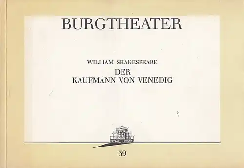 Burgtheater Wien, Gastspiel am Berliner Ensemble ( Hrsg.) . Shakespeare, William: Kaufmann von Venedig.  Spielzeit 1993.  Inszenierung  Zadek, Peter.  Bühne..