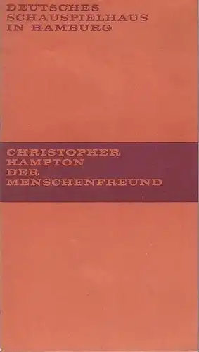 Hamburg, Deutsches Schauspielhaus. Hampton, Christopher: Der Menschenfreund. Eine bürgerliche Komödie.  Spielzeit 1970 / 1971. Heft 5.  Inszenierung  Dorn, Dieter.  Bühne Grönig...