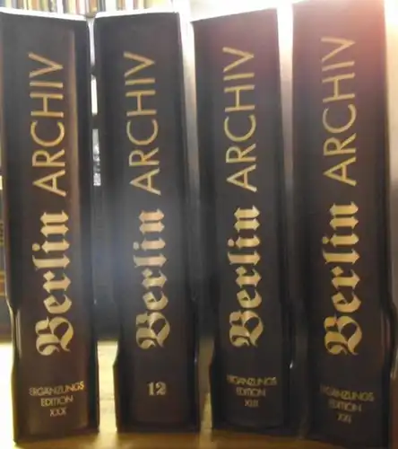 Berlin-Archiv Edition (Hrsg.v. Hans-Werner Klünner und Helmut Börsch-Supan). Absolut komplette Sammlung der Reihe mit Band 1 - 22 und Registerband sowie den Bänden der Ergänzungsedition I bis XXXI in zusammen 52 Ordnern