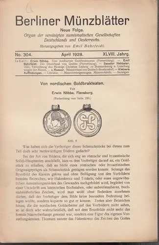 Münzblätter, Berliner.  Emil Bahrfeldt (Hrsg. und Schriftltg.) -  Erwin Nöbbe / Emil Bahrfeldt / Christian Ludwig / Senator Hebbeler / v. Renner /...