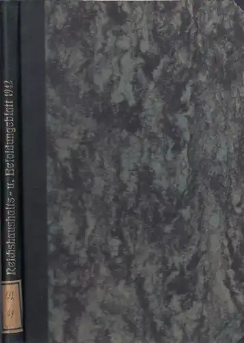 Reichshaushalts- und Besoldungsblatt - Reichsfinanzministerium (Hrsg.): Reichshaushalts- und Besoldungsblatt. 21. Jahrgang, Nr. 1 vom 12. Januar 1942 - Nr. 23 vom 22. Dezember 1942. 