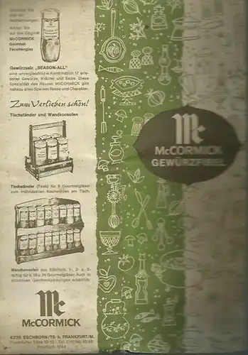 McCormick: McCormick Gewürzfibel. Das ABC der McCormick Gewürze. Die magische Kunst des Würzens. Faltblatt mit Gewürzhinweisen. 