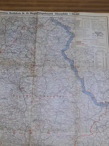 Oberpfalz. - Ravenstein: Ravensteins Bezirkskarte Nr. 111: Regierungsbezirk Oberpfalz. Maßstab 1:200 000. 