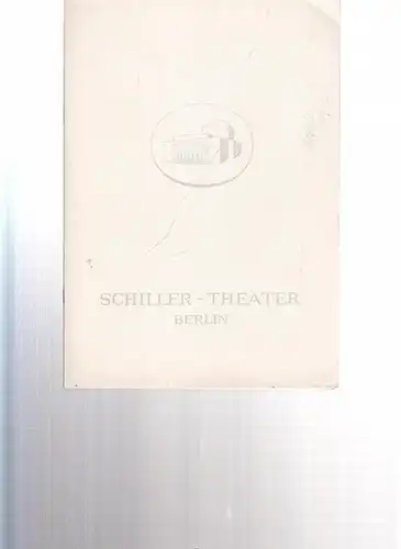 Schiller - Theater Berlin - Charlottenburg.  Generalintendant Barlog, Boleslaw. Heft 164: Theaterrede von Franz Baron von Dingelstedt zum 2. Saeculartage von Moliere`s Ableben am 17. Februar 1873. im k.k. Hofburgertheater zu Wien gesprochen durch den Regi