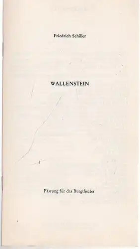 Schiller, Friedrich.  Fassung für das Burgtheater. Mittenzwei, Werner: Wallenstein. 