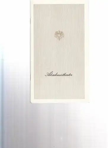 Hrsg. Akademietheater / Österreichische  Bundestheaterverband Wien.  Horvath, Ödon von . Heft 1: Stunde der Liebe.  Mord in der Mohrengasse. Spielzeit 1980 /.. 