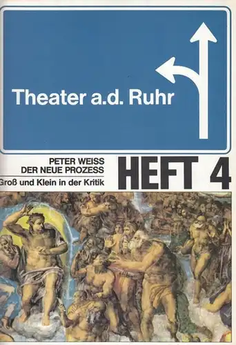 Spielzeit 1982 / 1983. Heft 4. Weiss, Peter : Der neue Prozess.  Groß und Klein in der Kritik. Darsteller: Hannes Hellmann / Paul Adler / Norbert Muzzulini (Lutz Zeidler) / Veronika Bayer / Volker Roos / Carmen Plate / Roberto Ciulli / Rudolf Brand u.a