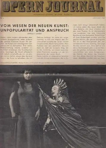 Opern Journal.- Deutsche Oper Berlin. Sellner, Gustav Rudolf  (Hrsg.) - Horst Goerges (Textred.) /  Wilhelm Reinking (Bildred.): Opernjournal / Das Opern Journal -  Nr. 4.  Erste Saison, Januar 1962  -  Informationen, Bilder , Essays. 