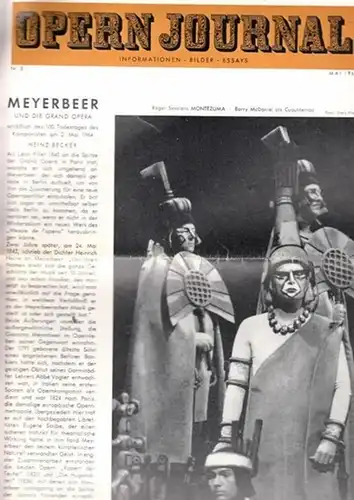 Opern Journal.- Deutsche Oper Berlin. Sellner, Gustav Rudolf  (Hrsg.) - Horst Goerges (Textred.) /  Wilhelm Reinking (Bildred.): Opernjournal / Das Opern Journal -  Nr. 8.   Mai  1964.  -  Informationen-Bilder-Essays. 