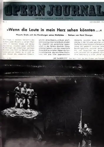 Opern Journal.- Deutsche Oper Berlin. Sellner, Gustav Rudolf  (Hrsg.) - Horst Goerges (Textred.) /  Wilhelm Reinking (Bildred.): Opernjournal / Das Opern Journal -  Nr. 3  November  1964.  -  Informationen-Bilder-Essays. 