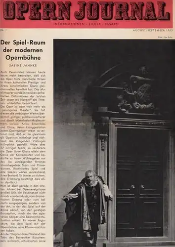 Opern Journal.- Deutsche Oper Berlin. Sellner, Gustav Rudolf  (Hrsg.) - Horst Goerges (Textred.) /  Wilhelm Reinking (Bildred.): Opernjournal / Das Opern Journal -  Nr. 1   August/September  1965.  -  Informationen-Bilder-Essays. 