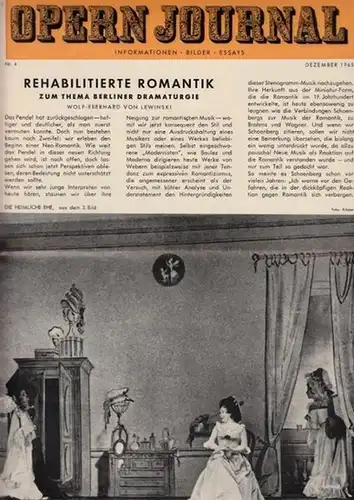 Opern Journal.- Deutsche Oper Berlin. Sellner, Gustav Rudolf  (Hrsg.) - Horst Goerges (Textred.) /  Wilhelm Reinking (Bildred.): Opernjournal / Das Opern Journal -  Nr. 4   Dezember 1965.  -  Informationen-Bilder-Essays. 