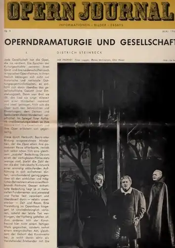 Opern Journal.- Deutsche Oper Berlin. Sellner, Gustav Rudolf  (Hrsg.) - Horst Goerges (Textred.) /  Wilhelm Reinking (Bildred.): Opernjournal / Das Opern Journal -  Nr. 9   Mai   1966.  -  Informationen-Bilder-Essays. 