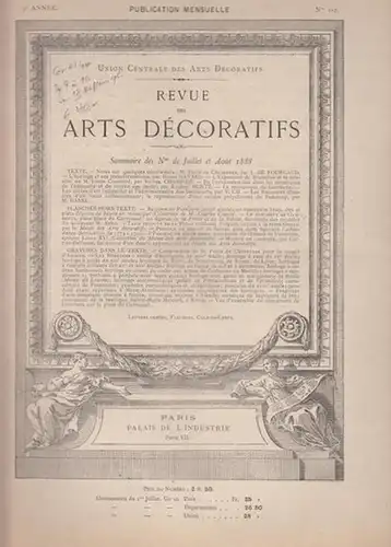 Union Centrale des Arts Decoratifs (Ed.) / Champier, Victor (rédacteur en chef): Revue des Arts Decoratifs - 9e  Année,  Nos. 1-2  -  Juillet et Aout  1888. 