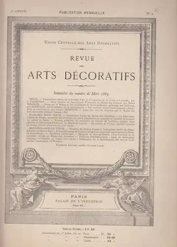 Union Centrale des Arts Decoratifs (Ed.) / Champier, Victor (rédacteur en chef): Revue des Arts Decoratifs - 9e  Année,  No. 9  -  Mars  1889. 