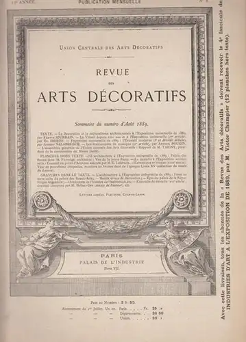 Revue des Arts Decoratifs - 10e  Année,  No. 2  -  Aout  1889
