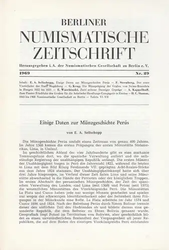 Numismatische Gesellschaft zu Berlin (Hrsg.) -  Fritz Taute  (Schriftltg.): Berliner Numismatische Zeitschrift. 1969 - Nr. 29.   Band III. 