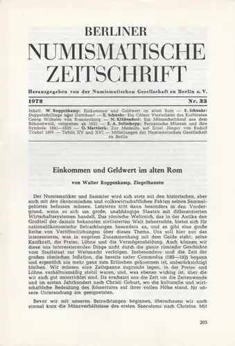 Numismatische Gesellschaft zu Berlin (Hrsg.) -  Fritz Taute  (Schriftltg.): Berliner Numismatische Zeitschrift. 1972 - Nr. 33.   Band III. 