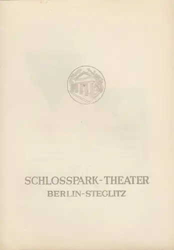 Berlin Schloßparktheater.   Boleslaw Barlog (Intendanz) .   Jean Giraudoux: Impromptu / Der Apollo von Bellac. Spielzeit 1958 / 1959, Heft 72. Ausstattung.. 