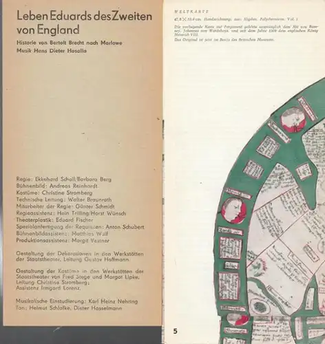 Berliner Ensemble. - Bertolt Brecht: Leben Eduards des Zweiten von England. Spielzeit 1974.  Leitung  Berghaus, Ruth.  Regie  Schall, Ekkehard / Berg...