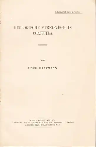 Felix, J: Geologische Streifzüge in Coahuila. (= Sonder-Abdruck aus der Zeitschrift der Deutschen Geologischen Gesellschaft,  Band 65,  Jahrgang 1913, Monatsbericht Nr. 1). 