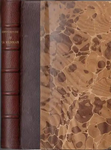 La Mennais, Felicite de: Confidences de La Mennais. Lettres inedites de 1821 a 1848. Publiee avec une introduction et des notes de Arthur du Bois de la Villerabel. 